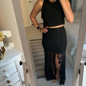 Do + Be Black Lace Formal Skirt